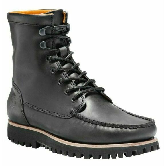 Timberland Boots Mens Size 8.5M Jacksons Landing Moc Toe Black Full Grain Combat - Picture 1 of 12